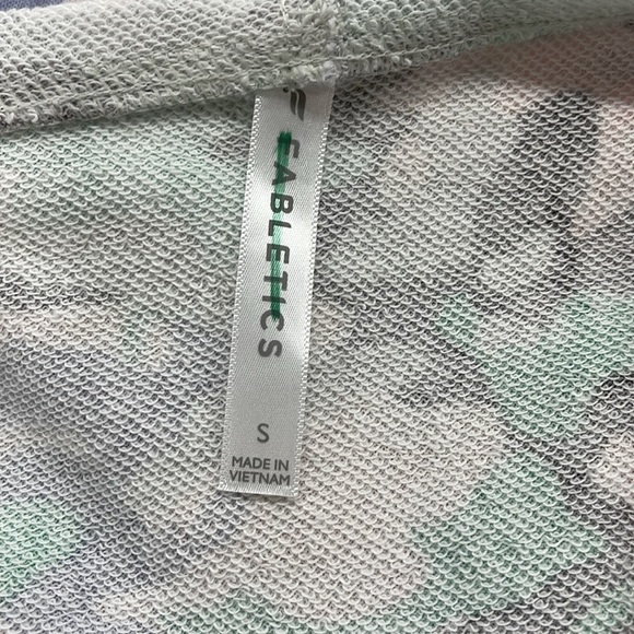 Fabletics Pink Teal Camo Hallie Cinchable Half Zip Hoodie Sweatshirt Small - Picture 9 of 12